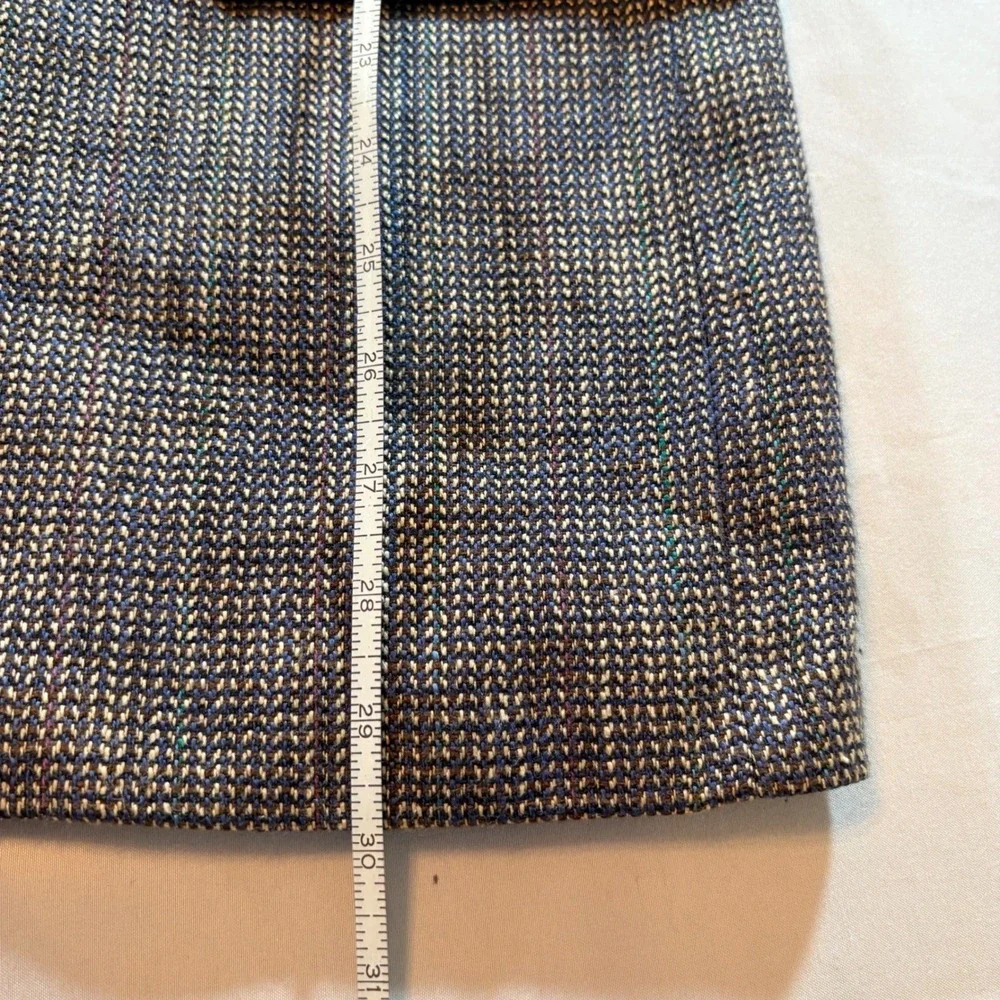 Bill Blass Mens Blazer Sport Coat 40R Blue Tan Micro Pattern Wool Blend USA